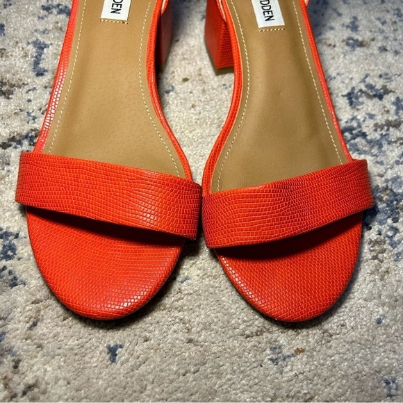 Steve Madden Irenee Orange Chunky Heel Strappy Sandals Size 8.5W - Picture 6 of 10